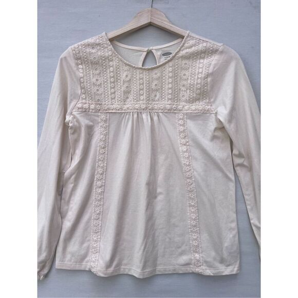 Old Navy Lace-Trim Long-Sleeve Jersey Top for Girls size XL(14-16) - Picture 3 of 6
